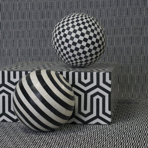 Sphere Inlaid Stone 16.5" Check
