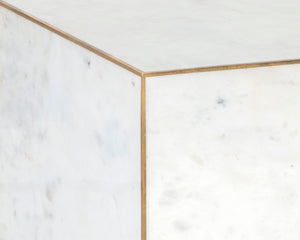 DAINES END TABLE - WHITE MARBLE