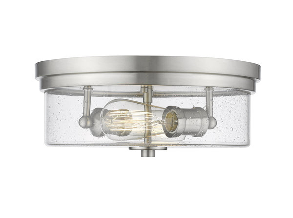 Bohin 2 Light Flush Mount in Brushed Nickel  Finish
