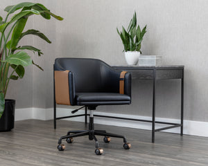 CARTER OFFICE CHAIR - NAPA BLACK / NAPA COGNAC