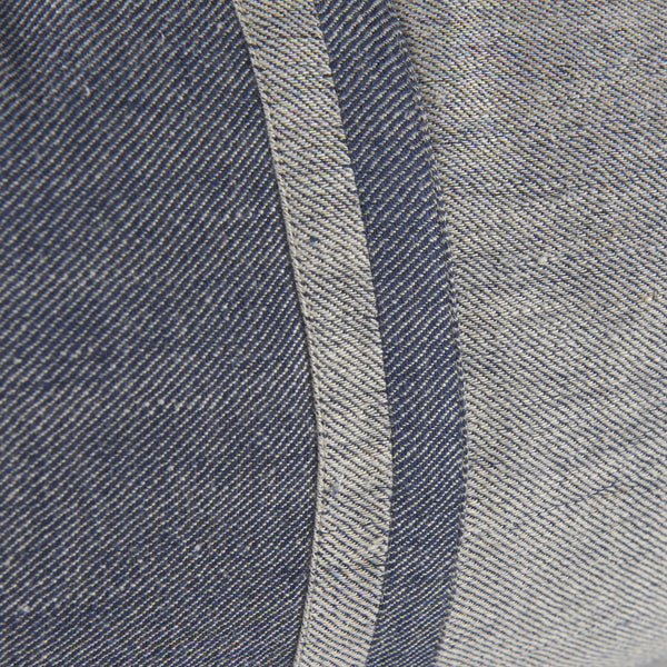 Aubrielle 14L x 26W Gray and Blue Fabric Color Blocked Decorative Pillow Cover