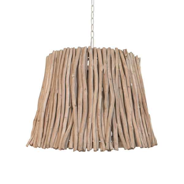 TAPERED DRUM PENDANT HANDCRAFTED WITH WHITEWASH EUCALYPTUS WOOD