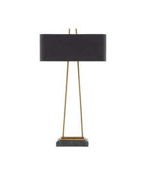 Adorn Large Table Lamp In Antique Brass & Black
