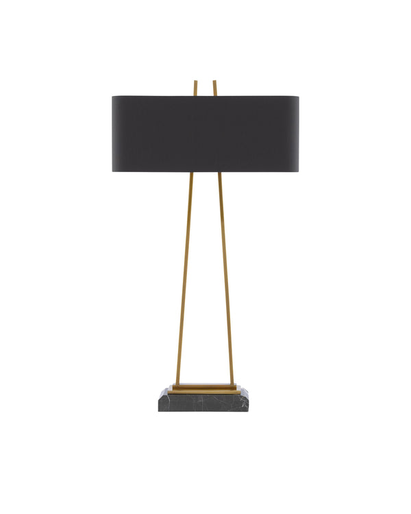 Adorn Large Table Lamp In Antique Brass & Black