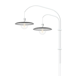 Shade 2-Light Wall Lamp with LED Bulbs with White Wall Hanger