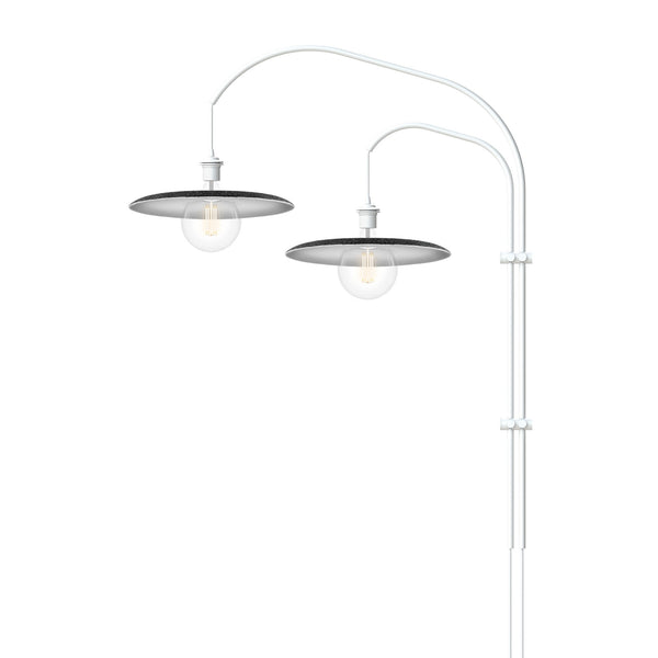 Shade 2-Light Wall Lamp with LED Bulbs with White Wall Hanger
