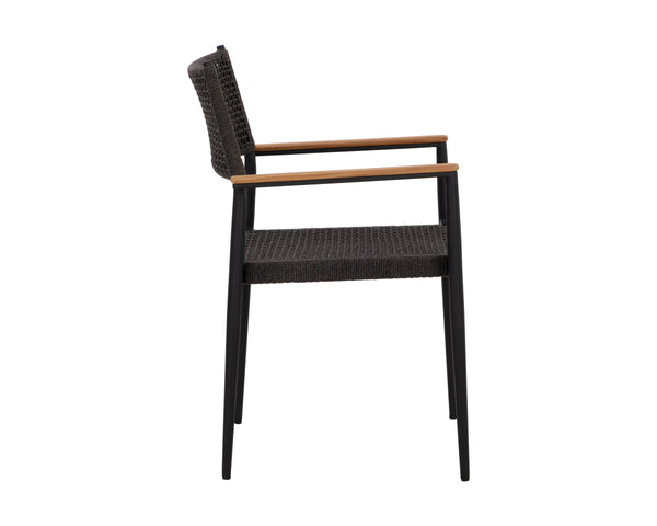 NAVA STACKABLE DINING ARMCHAIR - BLACK