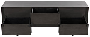 Amidala Mahogany and Veneer Sideboard with Brass Pulls in Two-Tone Pale