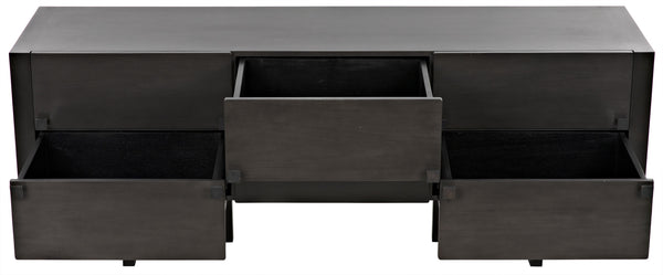 Amidala Mahogany and Veneer Sideboard with Brass Pulls in Two-Tone Pale