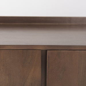 Lillie 36.0L x 16.0W x 32.0H Medium Brown Wood 2 Door Tray Top Accent Cabinet