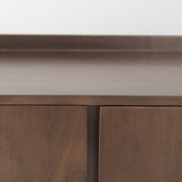 Lillie 36.0L x 16.0W x 32.0H Medium Brown Wood 2 Door Tray Top Accent Cabinet