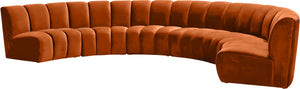 Lynda 6pc. Modular Sectional In Cognac Velvet