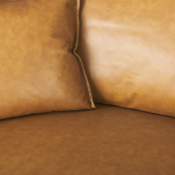 D'Arcy 111"L x 70"D x 33"H Tan Leather Left Chaise Sectional