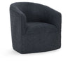 Valencia Upholstered Swivel Chair in Blue Fabric