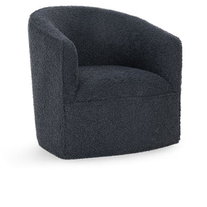 Valencia Upholstered Swivel Chair in Blue Fabric