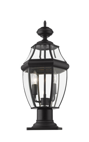 Westover 2 Light Outdoor Pier Mounted Fixture in Black Finish