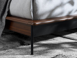Park Avenue Queen Platform Bed with Fabric, Ruby