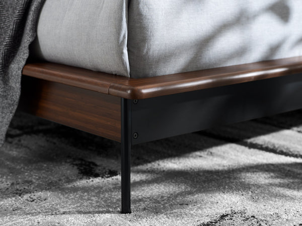Park Avenue Queen Platform Bed with Fabric, Ruby