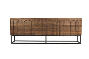 Casanova Sideboard in Dark Walnut with Industrial Steel Accents