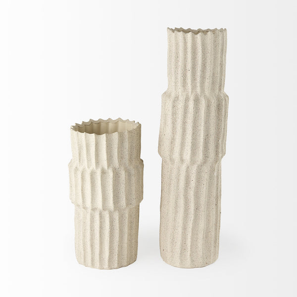 Cardon 23.0H Cream Ceramic Vase