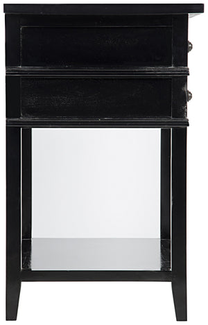 Colonial 2-Drawer Side Table, Distressed Black