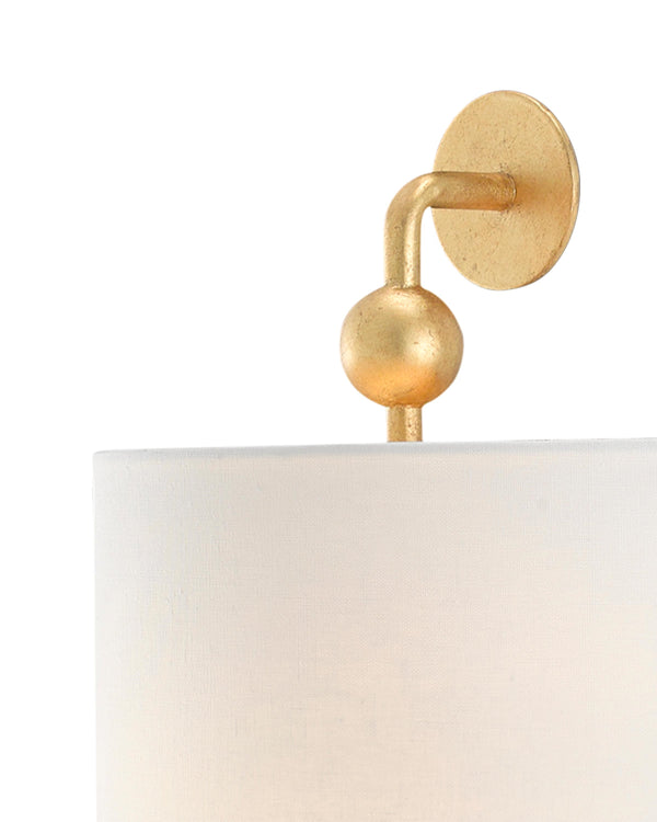 Tavey Gold Wall Sconce In Contemporary Gold Leaf