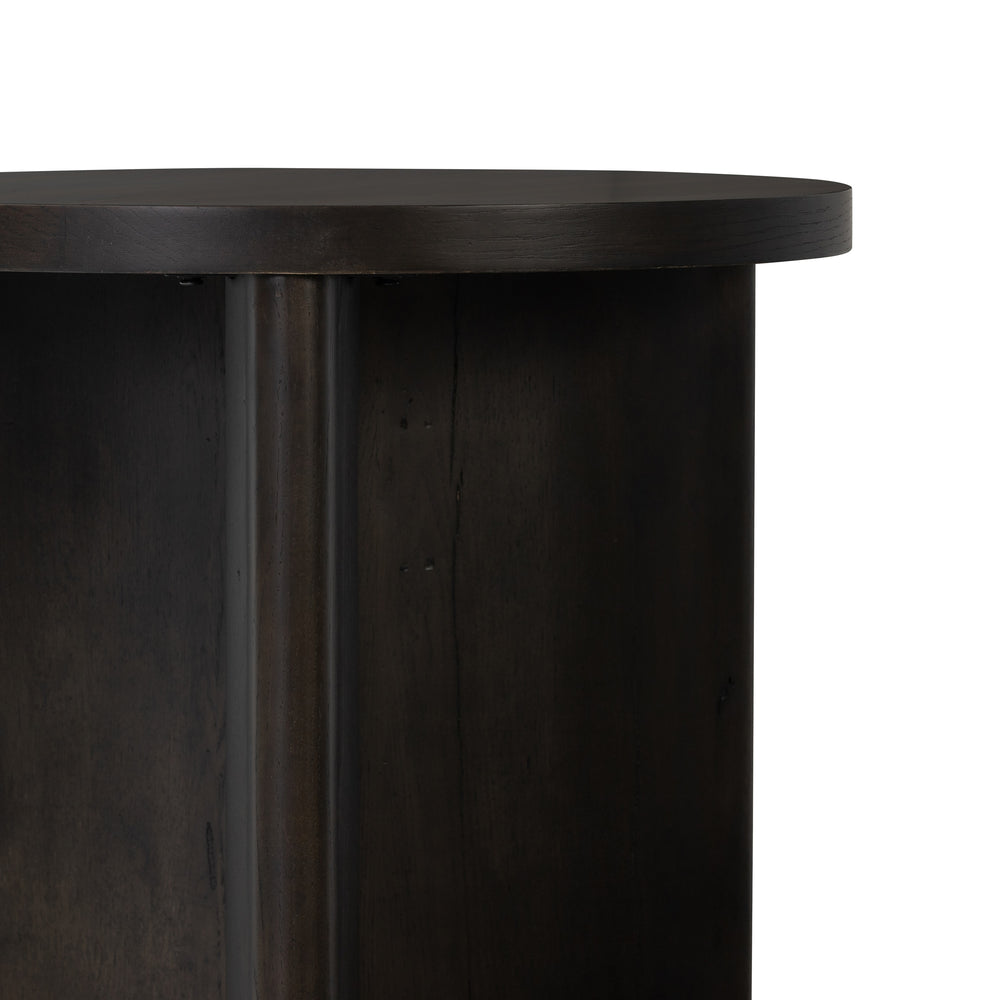 Toli End Table In Wood In Smoked Black