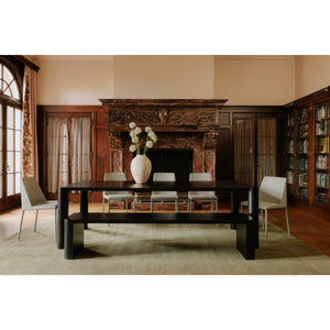 Post Large Dining Bench in Black Oak