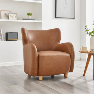 Tiffany KD Faux Leather Accent Arm Chair, Vintage Cider