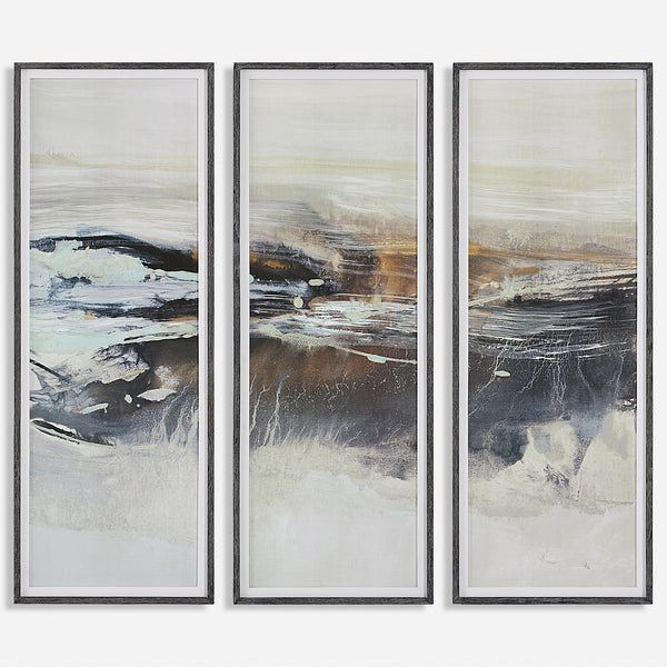 Graphite Horizon Framed Prints, Set/3