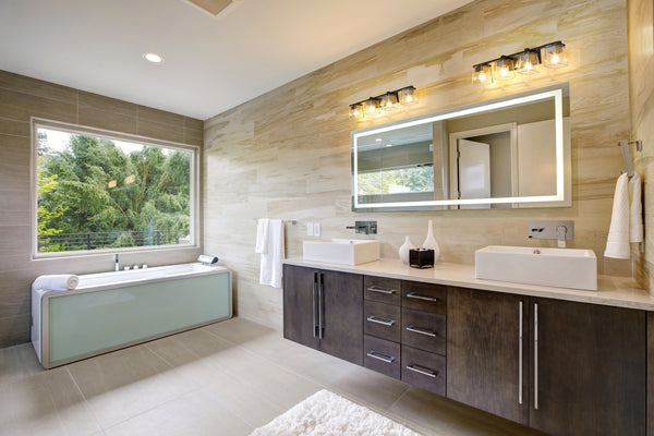 Bleeker Street 4 Light Vanity in Matte Black + Brushed Nickel Finish