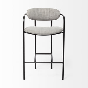 Parker Gray Fabric Seat Black Metal Counter Stool
