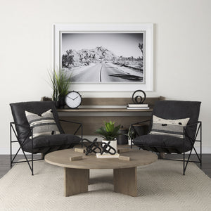 Thalia 13L x 21W Black and Beige Fabric Striped and Fringed Decorative Pillow Cover