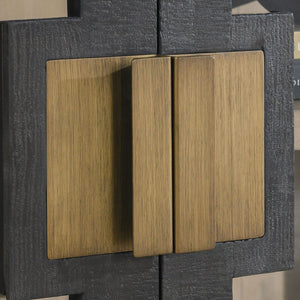 Larson Solid Wood Cabinet with Glass Doors