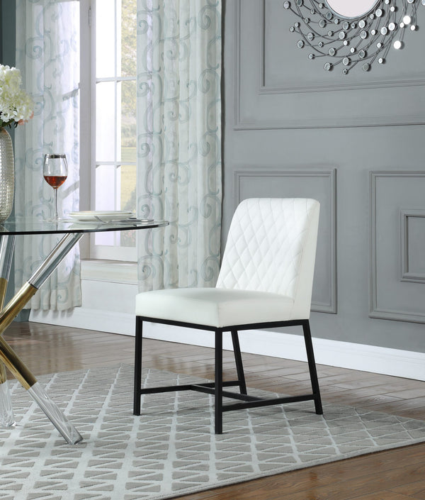 Bernard Dining Chair In White Faux Leather