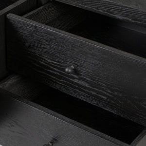 Roark Media Console - Ebony Oak Veneer