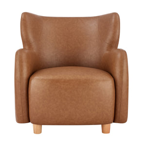 Tiffany KD Faux Leather Accent Arm Chair, Vintage Cider