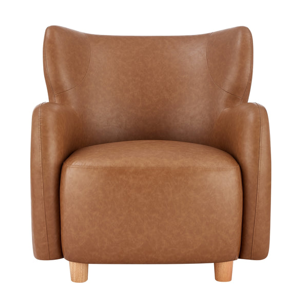 Tiffany KD Faux Leather Accent Arm Chair, Vintage Cider