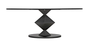 Katana Oval Dining Table, Black Metal