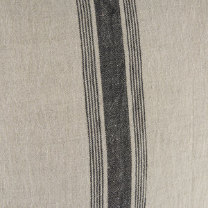 Hattie 20L x 20W Beige and Black Fabric Striped Decorative Pillow Cover