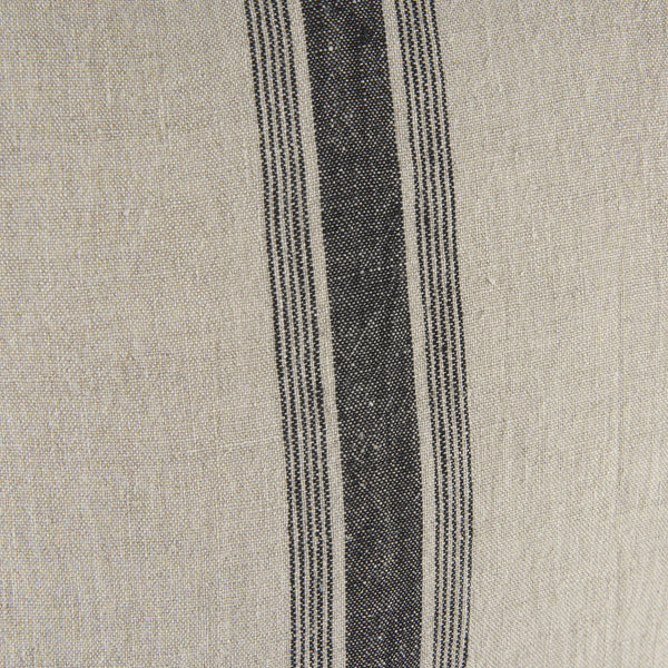 Hattie 20L x 20W Beige and Black Fabric Striped Decorative Pillow Cover