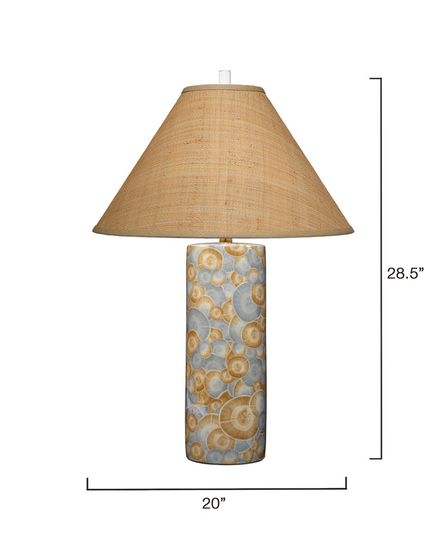 Serene Ceramic Table Lamp with Raffia Shade