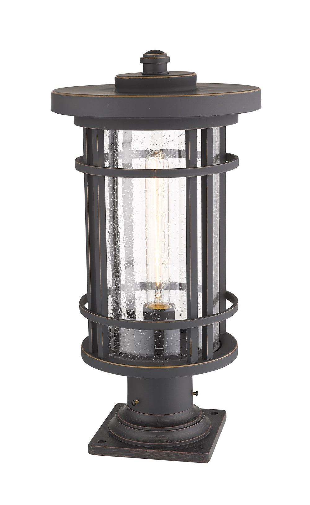 Jordan 1 Light Outdoor Pier Mounted Fixture in Oil Rubbed Bronze Finish
