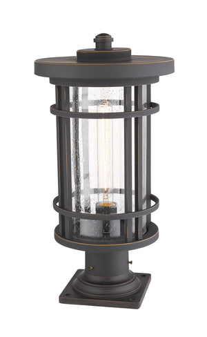 Jordan 1 Light Outdoor Pier Mounted Fixture in Oil Rubbed Bronze Finish