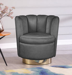 Anita Accent Chair In Grey Velvet