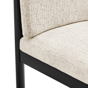 Melvin KD Chenille Dining Side Chair Black Frame, Concord Cream 