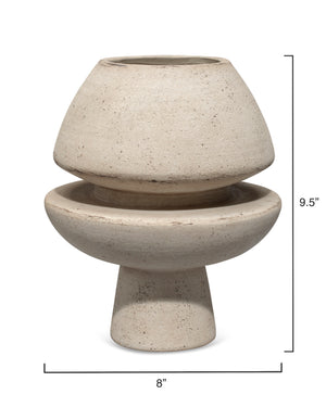 Foundation Decorative Ceramic Vase, Cream