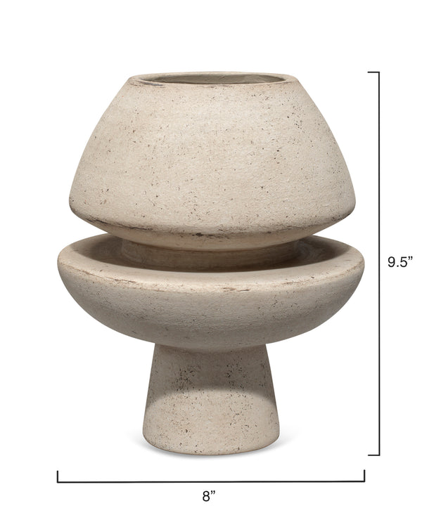 Foundation Decorative Ceramic Vase, Cream