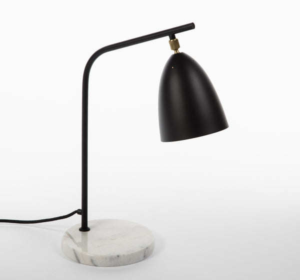 Loren Modern Table Lamp Matt - Black/White Marble