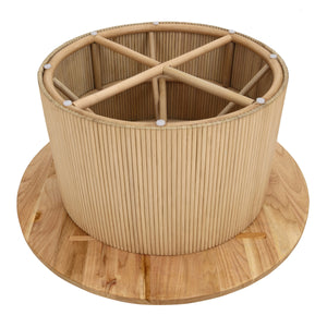 Kiefer Rattan Coffee Table w/ Wood Top, Natural